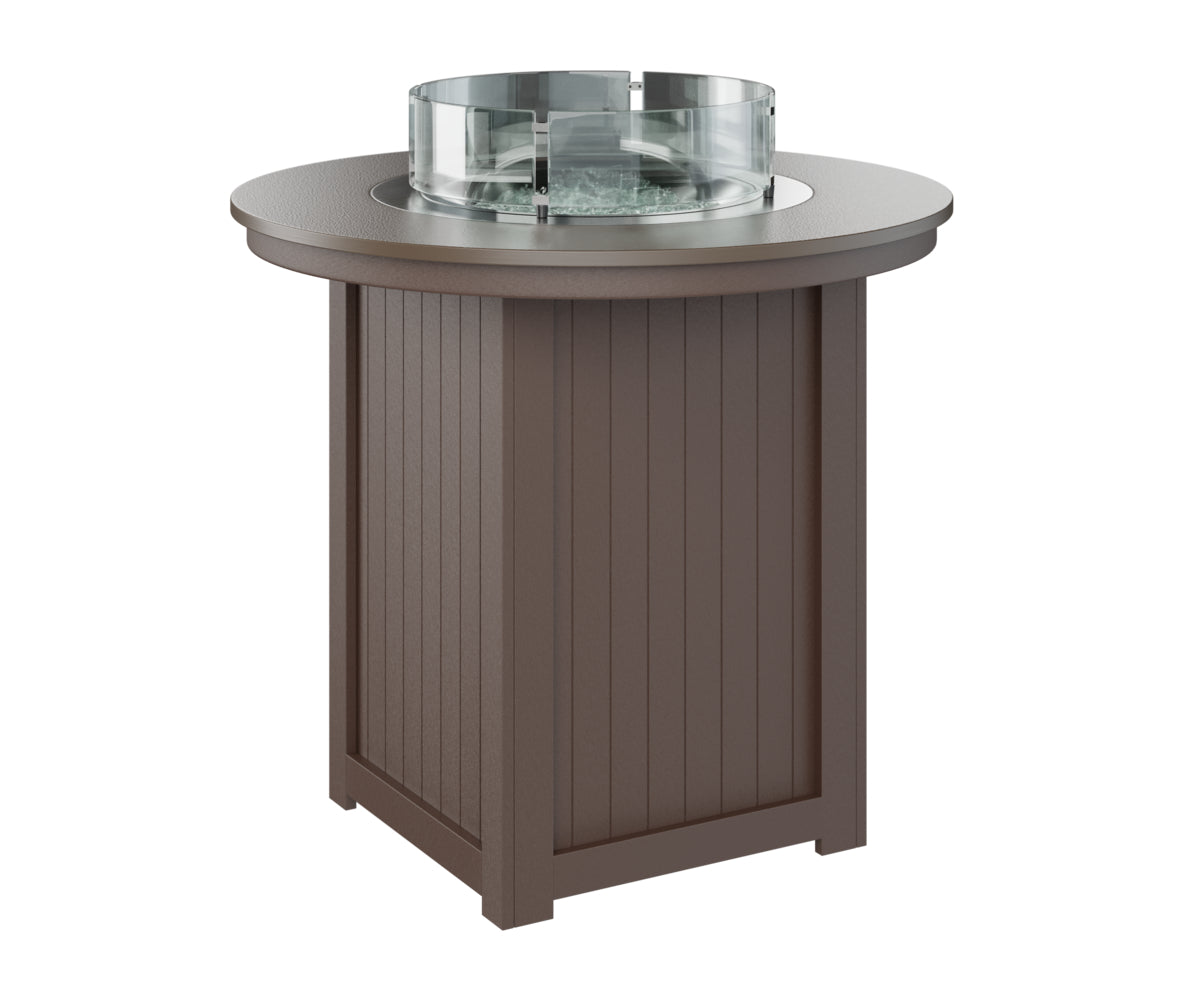 Donoma 44" Round Fire Table Bar Hammered Top