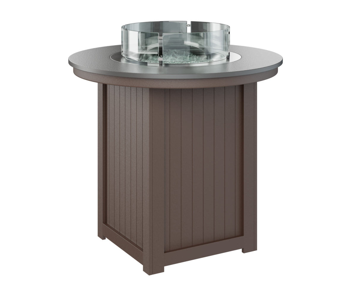 Donoma 44" Round Fire Table Bar Hammered Top