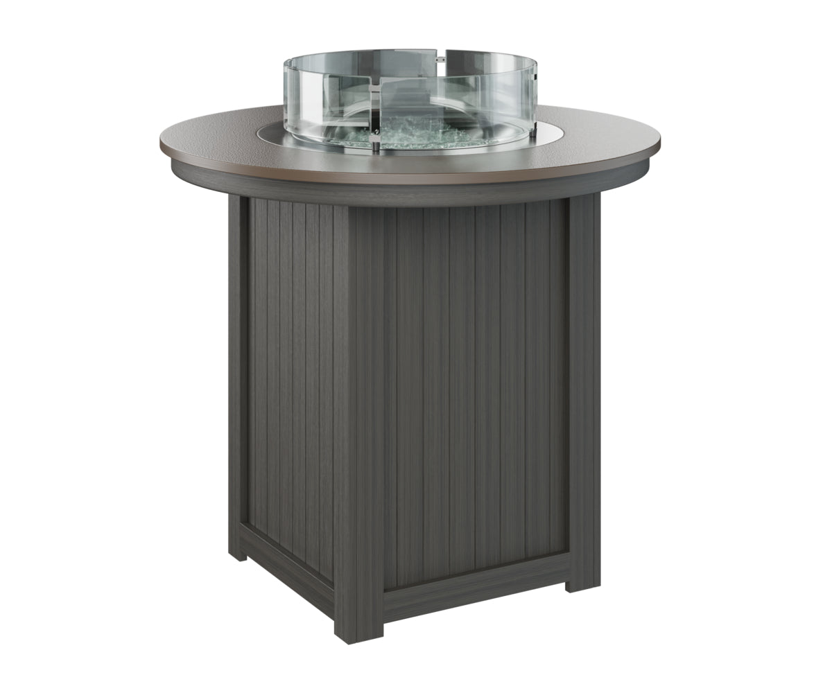 Donoma 44" Round Fire Table Bar Hammered Top