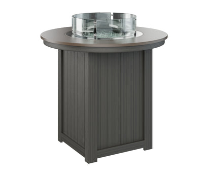 Donoma 44" Round Fire Table Bar Hammered Top