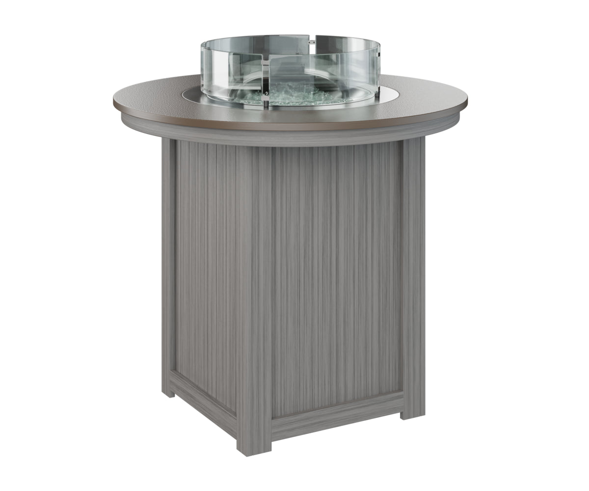 Donoma 44" Round Fire Table Bar Hammered Top