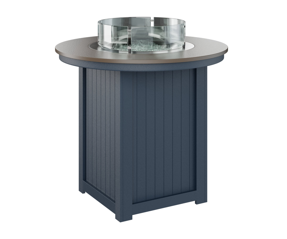 Donoma 44" Round Fire Table Bar Hammered Top
