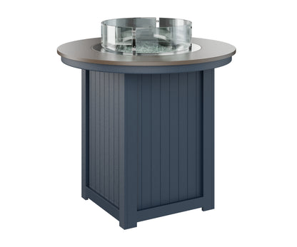 Donoma 44" Round Fire Table Bar Hammered Top