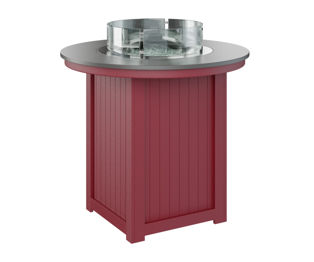 Donoma 44" Round Fire Table Bar Hammered Top