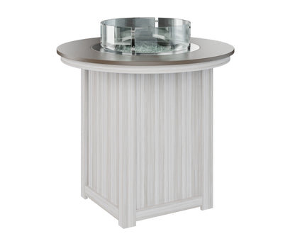 Donoma 44" Round Fire Table Bar Hammered Top