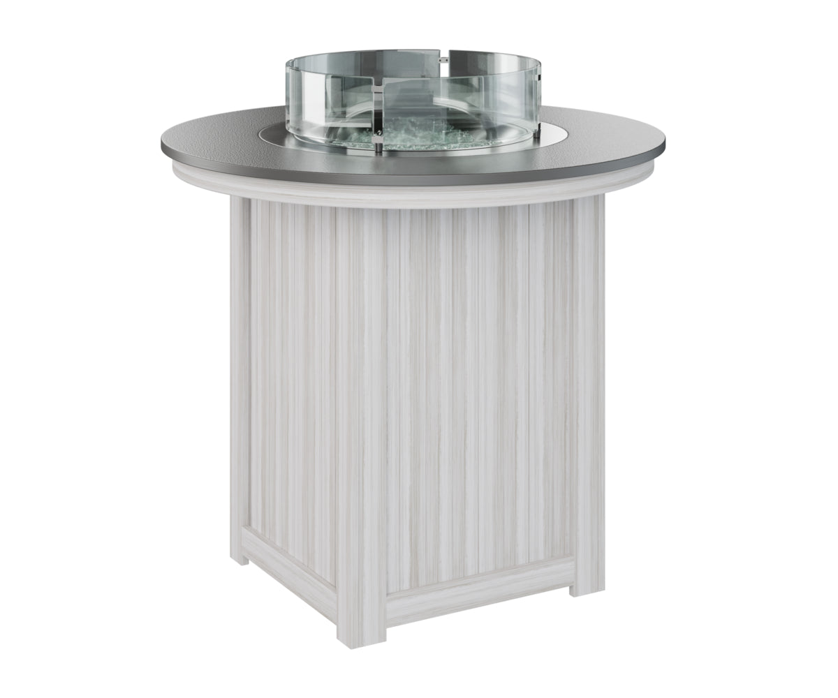 Donoma 44" Round Fire Table Bar Hammered Top