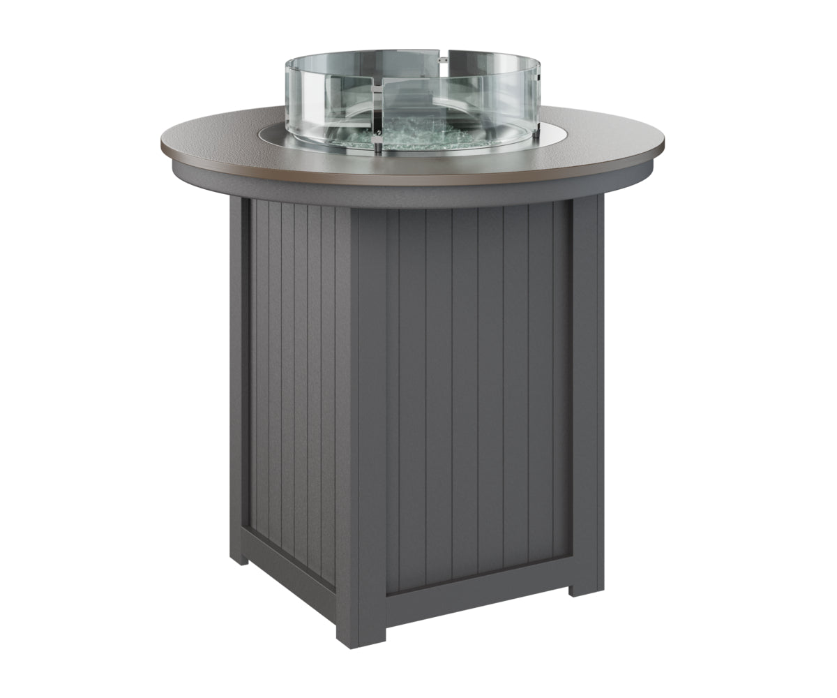 Donoma 44" Round Fire Table Bar Hammered Top