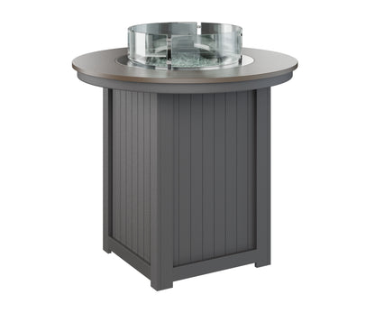 Donoma 44" Round Fire Table Bar Hammered Top