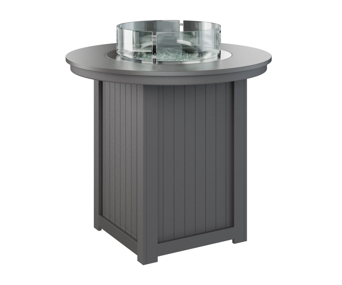 Donoma 44" Round Fire Table Bar Hammered Top