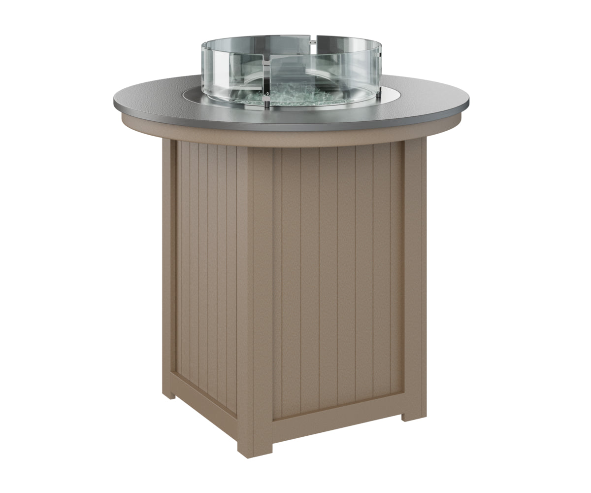Donoma 44" Round Fire Table Bar Hammered Top