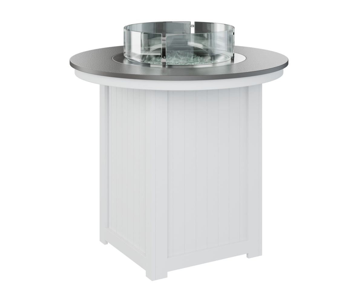 Donoma 44" Round Fire Table Bar Hammered Top