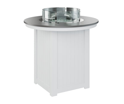 Donoma 44" Round Fire Table Bar Hammered Top