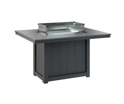 Donoma 42" x 54" Rectangular Fire Table Dining Hammered Top