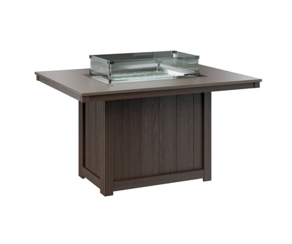 Donoma 42" x 54" Rectangular Fire Table Dining Hammered Top