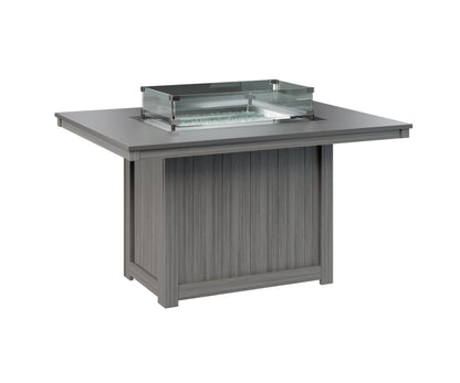 Donoma 42" x 54" Rectangular Fire Table Dining Hammered Top