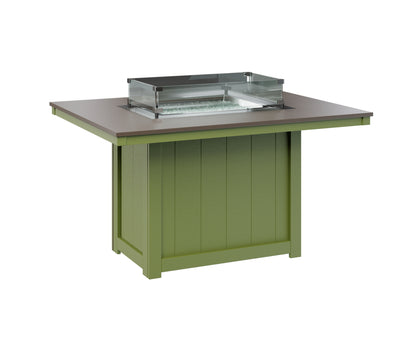 Donoma 42" x 54" Rectangular Fire Table Dining Hammered Top