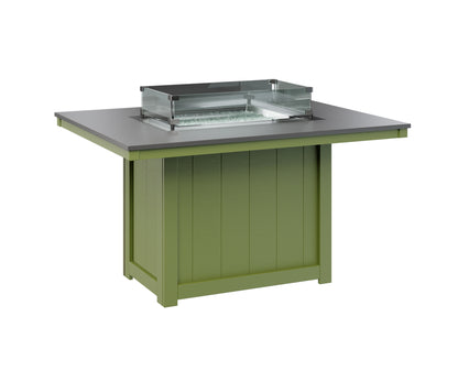 Donoma 42" x 54" Rectangular Fire Table Dining Hammered Top