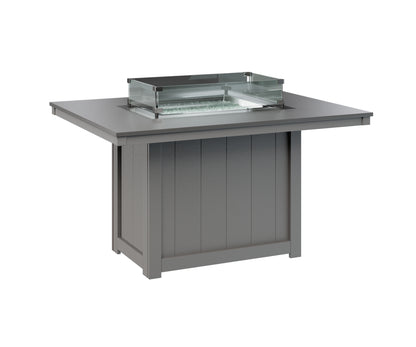 Donoma 42" x 54" Rectangular Fire Table Dining Hammered Top
