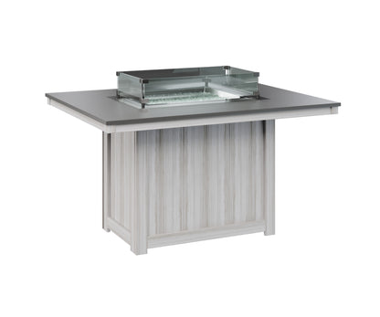 Donoma 42" x 54" Rectangular Fire Table Dining Hammered Top