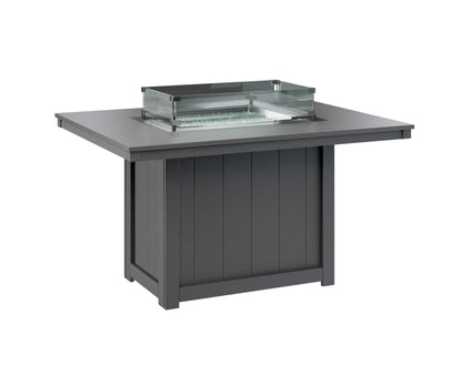 Donoma 42" x 54" Rectangular Fire Table Dining Hammered Top