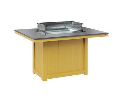 Donoma 42" x 54" Rectangular Fire Table Dining Hammered Top