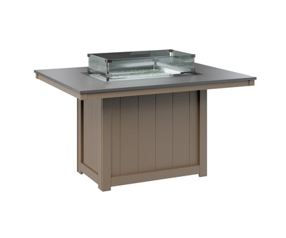 Donoma 42" x 54" Rectangular Fire Table Dining Hammered Top