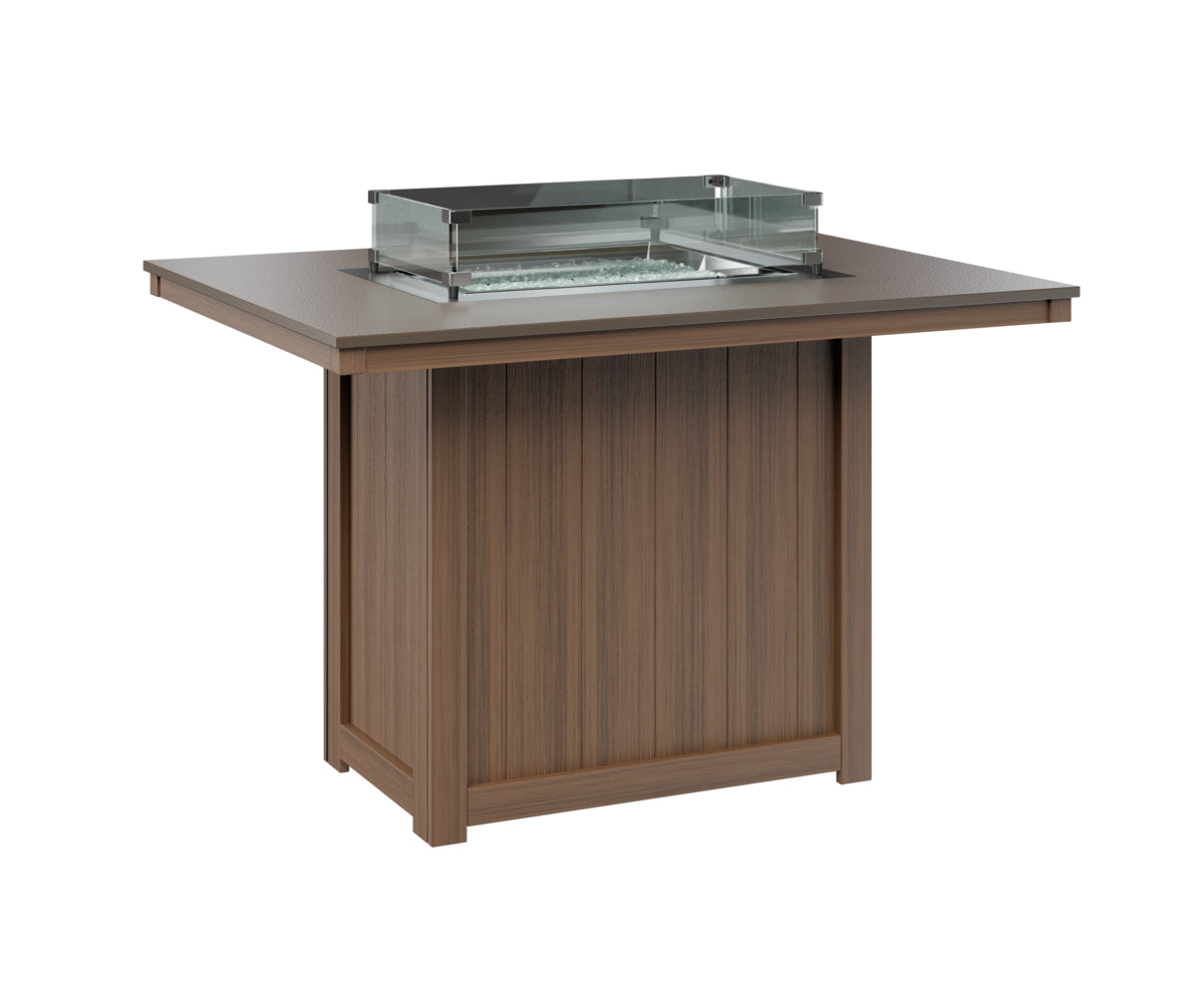 Donoma 42" x 54" Rectangular Fire Table Counter Hammered Top