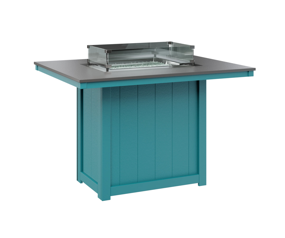 Donoma 42" x 54" Rectangular Fire Table Counter Hammered Top