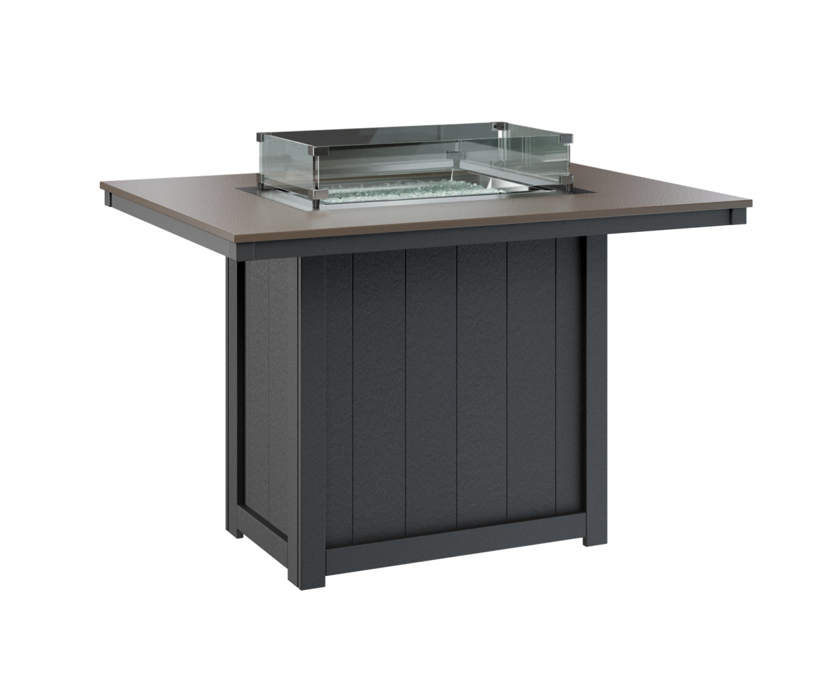 Donoma 42" x 54" Rectangular Fire Table Counter Hammered Top