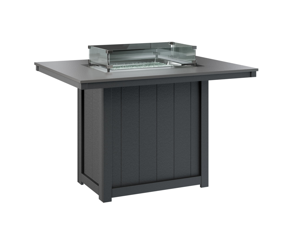Donoma 42" x 54" Rectangular Fire Table Counter Hammered Top