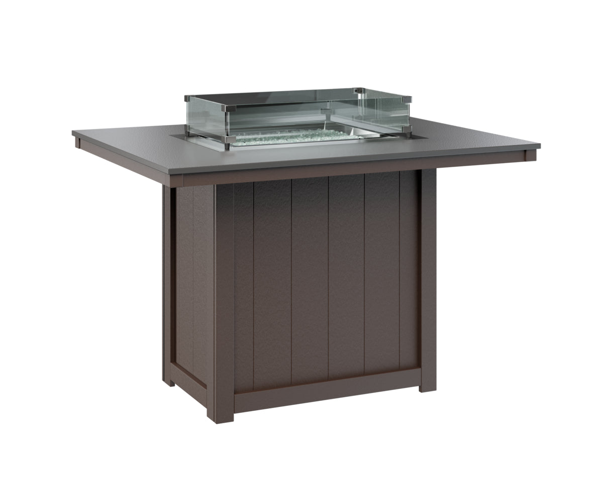 Donoma 42" x 54" Rectangular Fire Table Counter Hammered Top