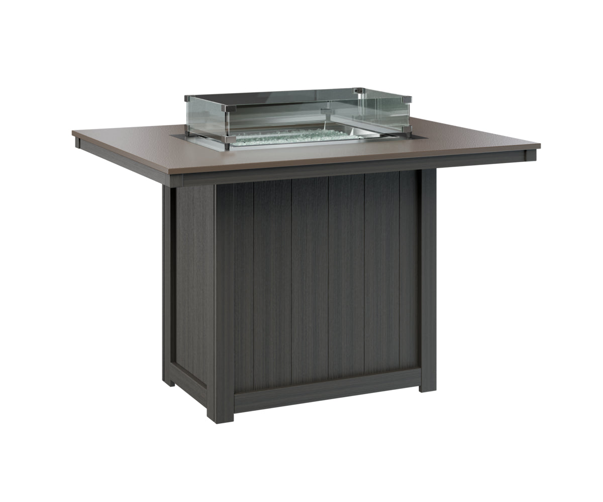 Donoma 42" x 54" Rectangular Fire Table Counter Hammered Top