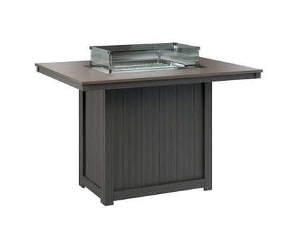 Donoma 42" x 54" Rectangular Fire Table Counter Hammered Top