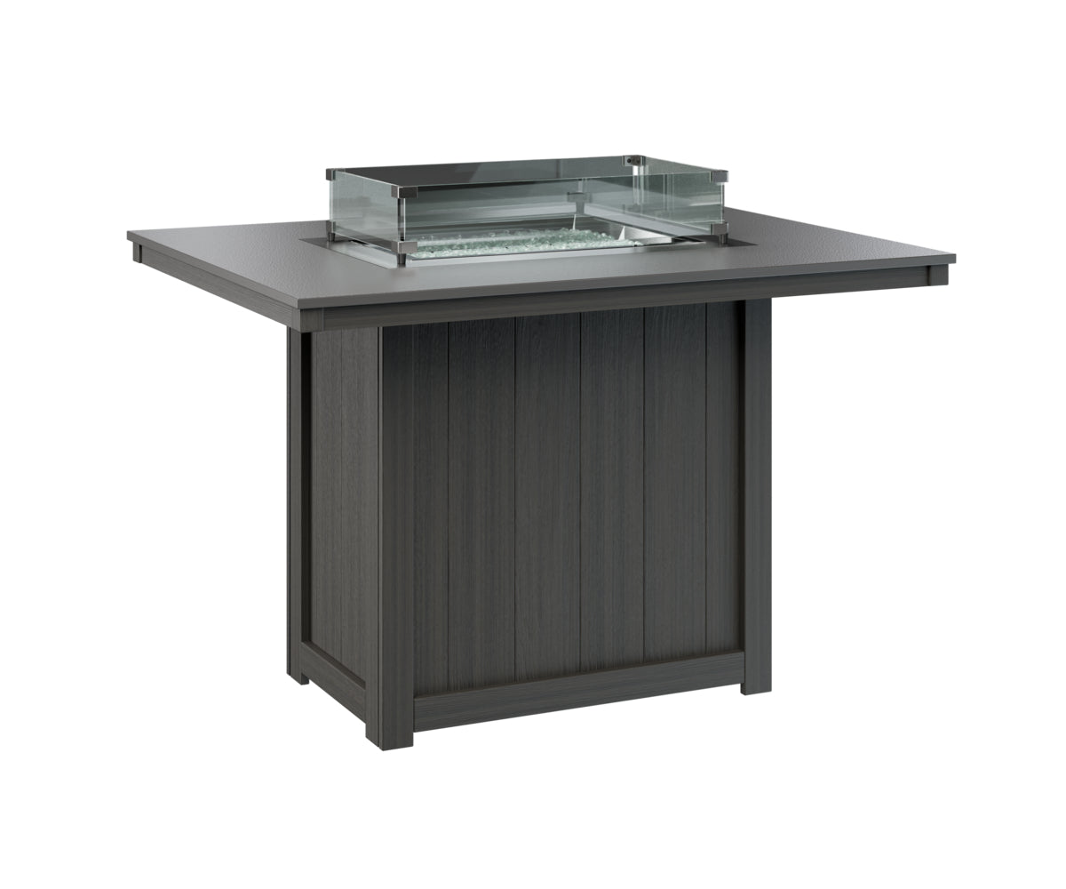 Donoma 42" x 54" Rectangular Fire Table Counter Hammered Top