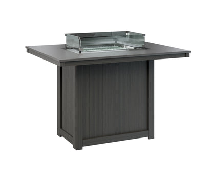 Donoma 42" x 54" Rectangular Fire Table Counter Hammered Top