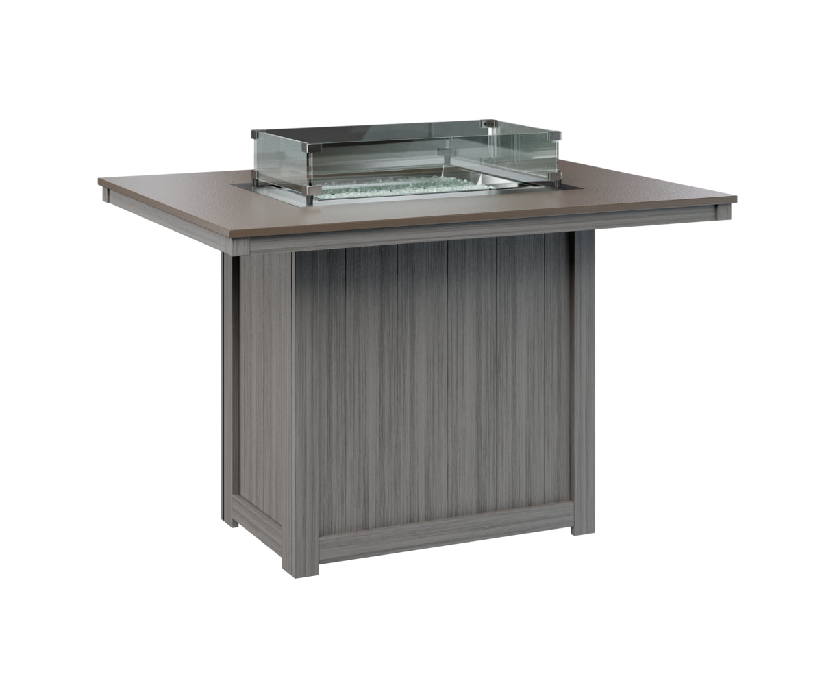 Donoma 42" x 54" Rectangular Fire Table Counter Hammered Top