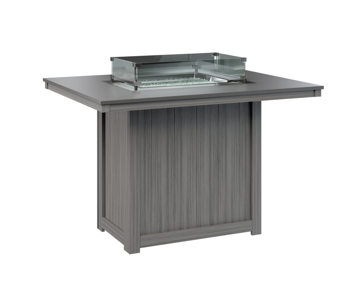 Donoma 42" x 54" Rectangular Fire Table Counter Hammered Top