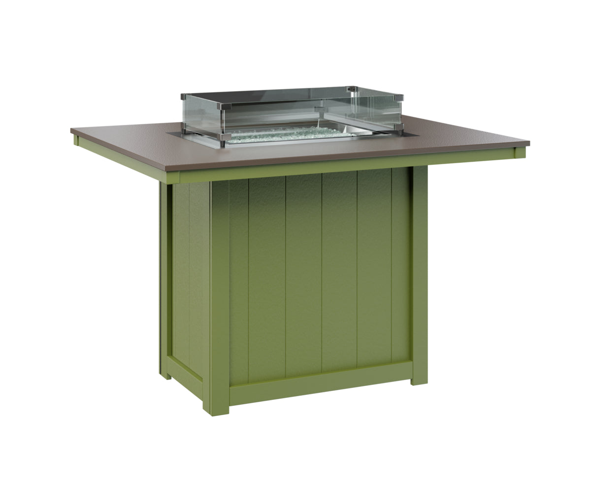 Donoma 42" x 54" Rectangular Fire Table Counter Hammered Top