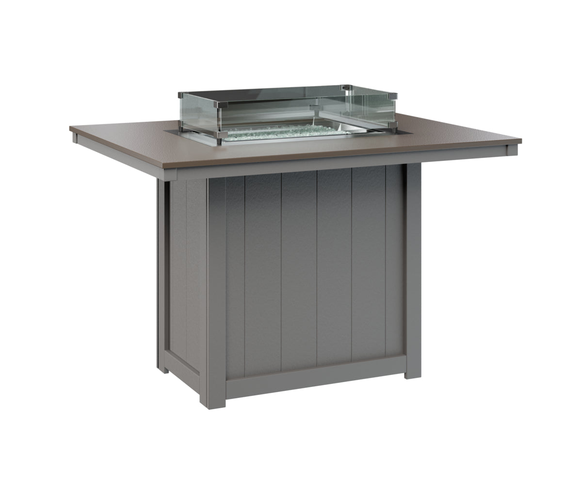 Donoma 42" x 54" Rectangular Fire Table Counter Hammered Top