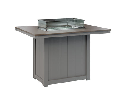 Donoma 42" x 54" Rectangular Fire Table Counter Hammered Top