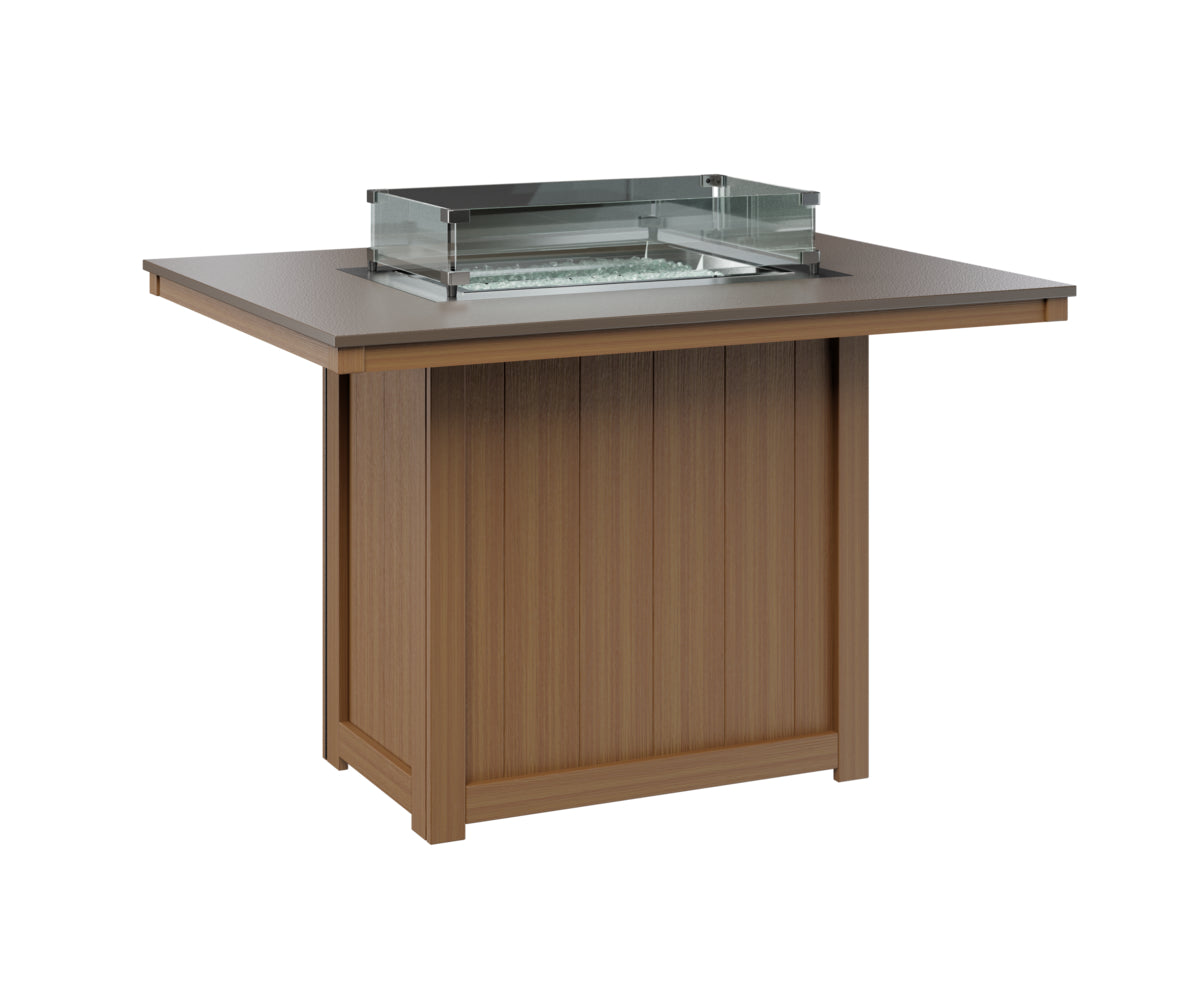 Donoma 42" x 54" Rectangular Fire Table Counter Hammered Top