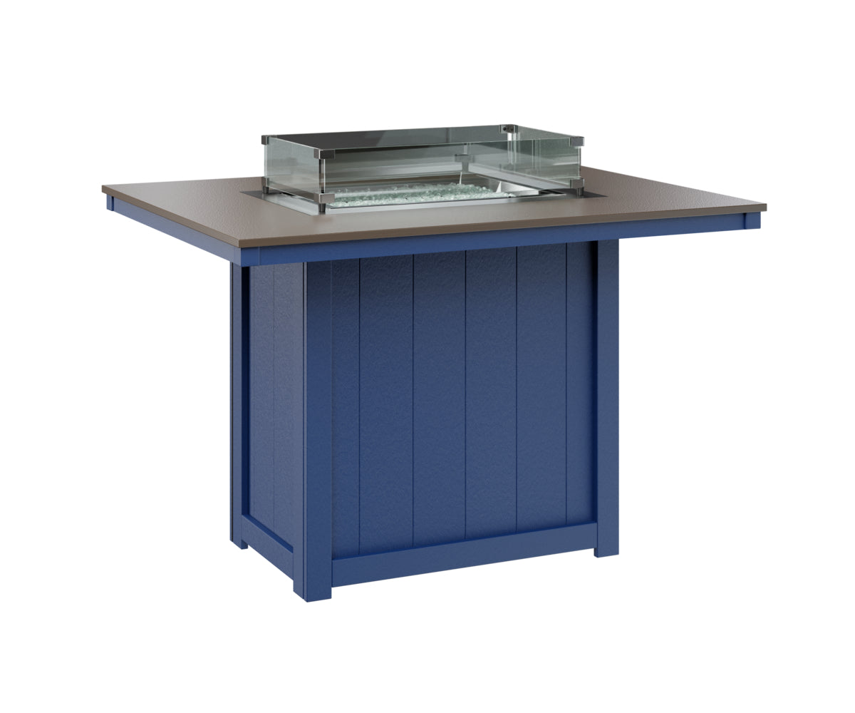 Donoma 42" x 54" Rectangular Fire Table Counter Hammered Top