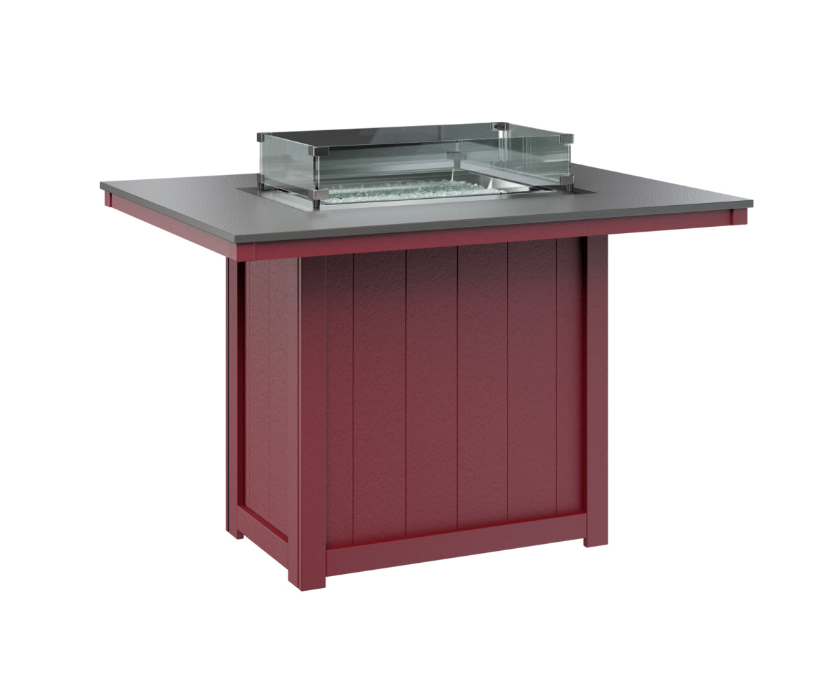 Donoma 42" x 54" Rectangular Fire Table Counter Hammered Top