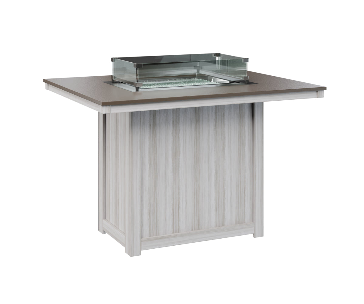 Donoma 42" x 54" Rectangular Fire Table Counter Hammered Top