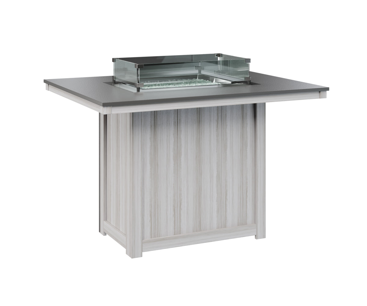 Donoma 42" x 54" Rectangular Fire Table Counter Hammered Top