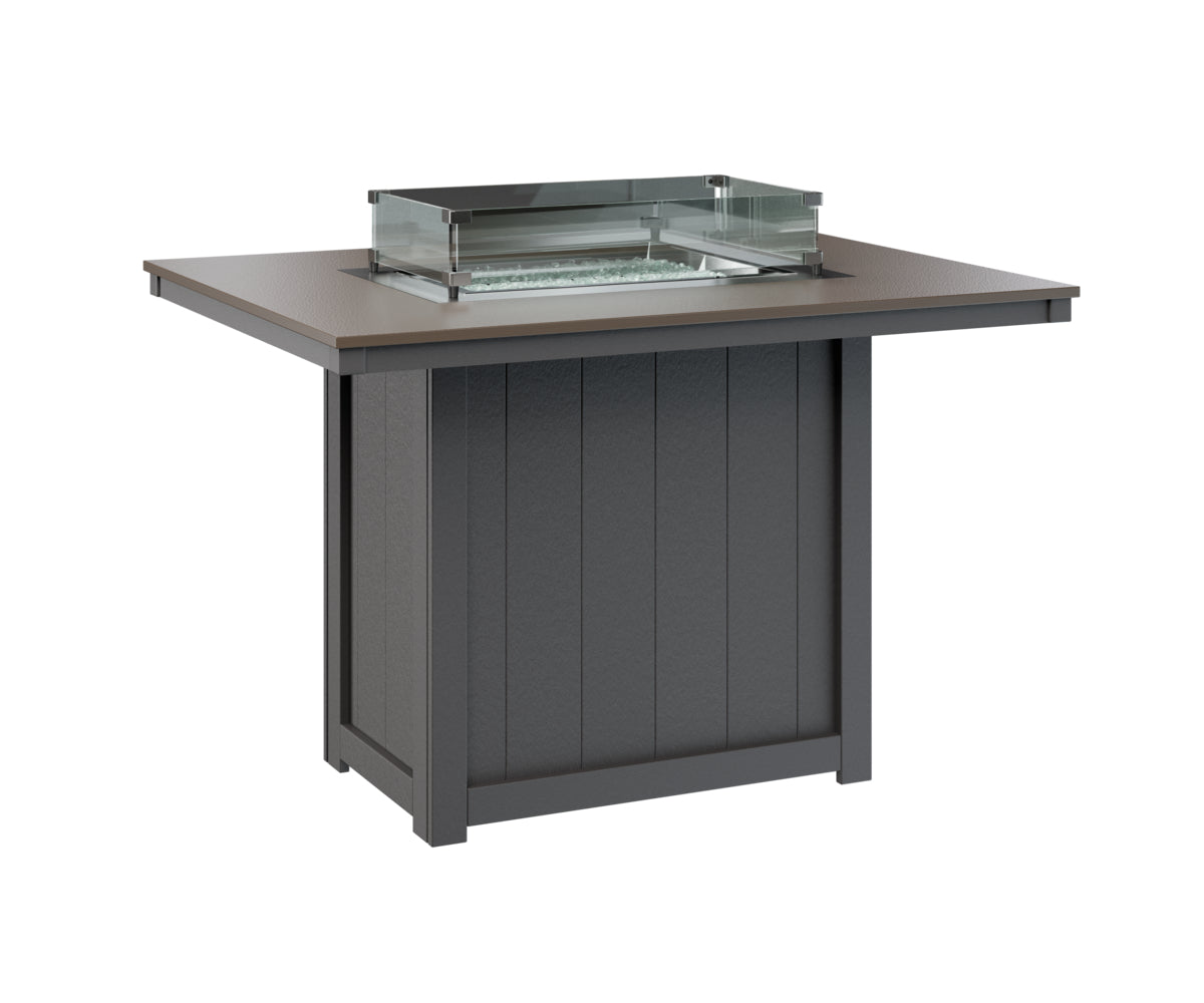 Donoma 42" x 54" Rectangular Fire Table Counter Hammered Top