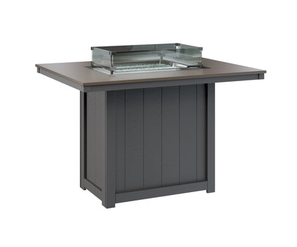 Donoma 42" x 54" Rectangular Fire Table Counter Hammered Top