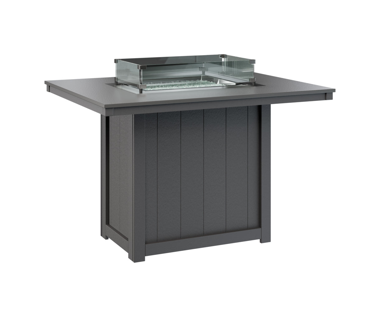 Donoma 42" x 54" Rectangular Fire Table Counter Hammered Top