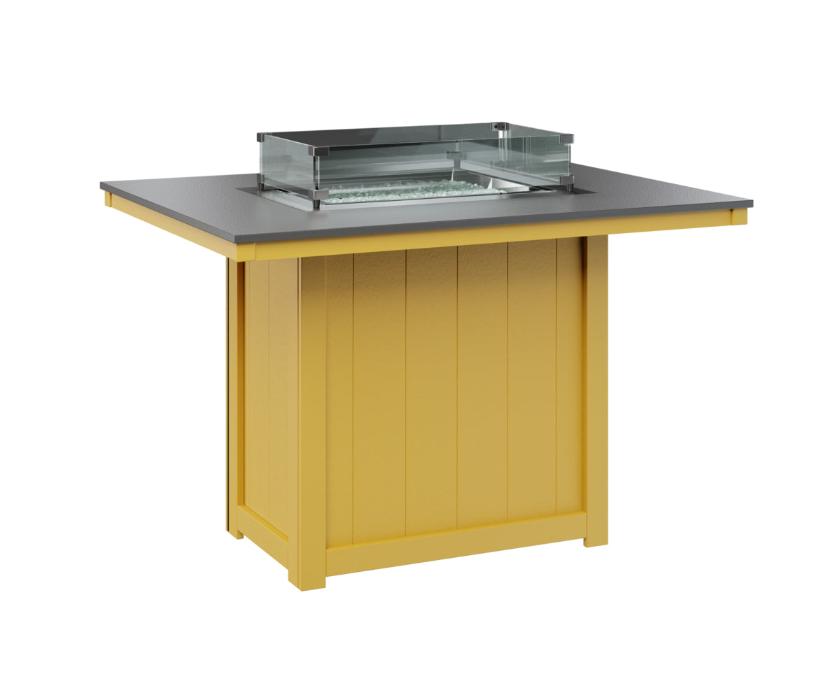 Donoma 42" x 54" Rectangular Fire Table Counter Hammered Top