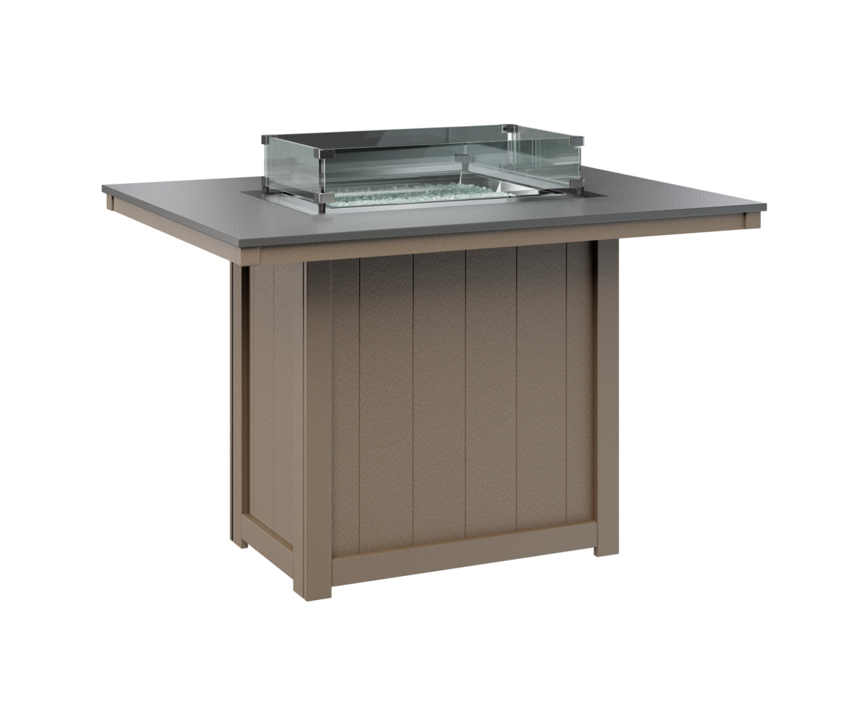 Donoma 42" x 54" Rectangular Fire Table Counter Hammered Top